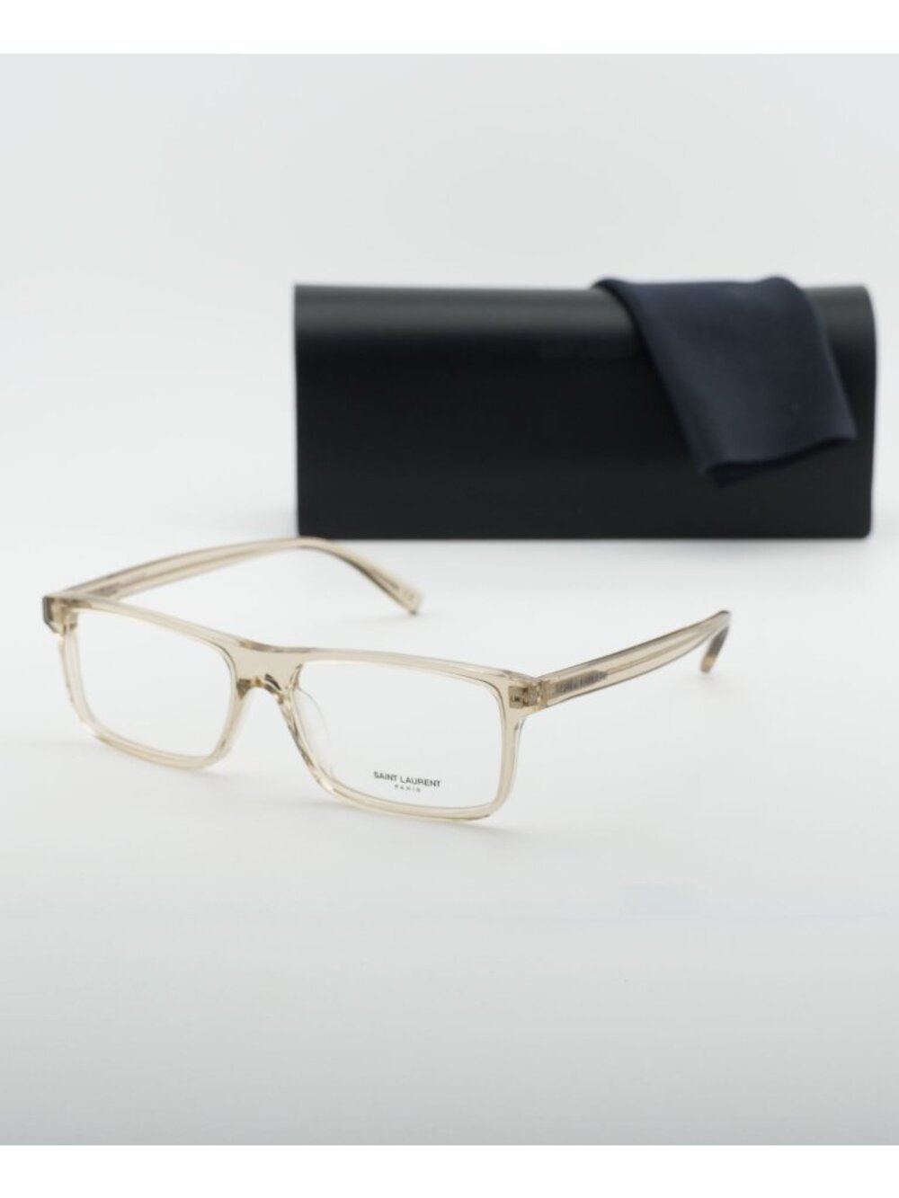 Saint Laurent SL483 003 Rectangle Eyeglasses – Transparent Yellow 58mm